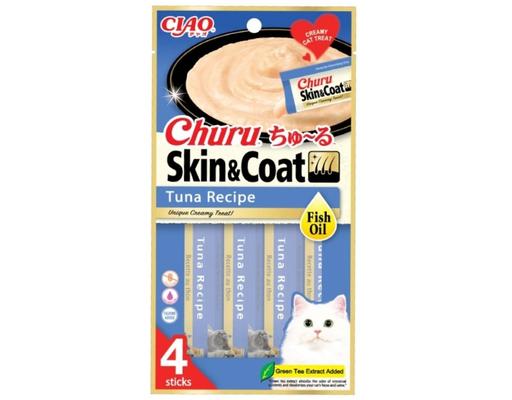 Gói 4 Thanh Súp Thưởng Cho Mèo Skin And Coat Cá Ngừ & Dầu Cá 14g CIAO
