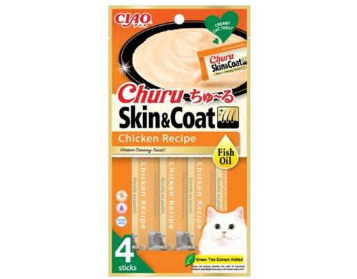 Gói 4 Thanh Súp Thưởng Cho Mèo Skin And Coat Vị Gà & Dầu Cá 14g CIAO