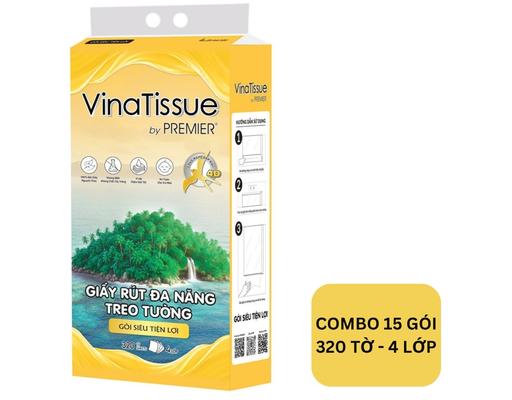 Combo 15 Gói Giấy Rút Đa Năng Treo Tường Premier 4 Lớp Vinatissue