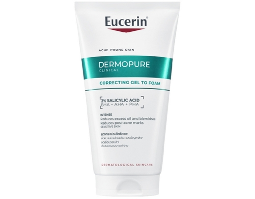 Gel Rửa Mặt Giảm Mụn Và Thâm Mụn Dermopure Clinical Correcting Gel To Foam 2% Sacilyd Acid 150ml Eucerin