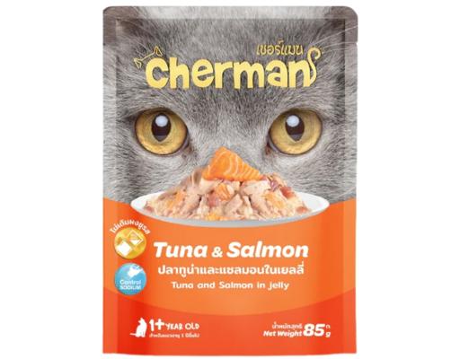 Pate Cho Mèo Từ 2 Tháng Tuổi Vị Cá Hồi & Cá Ngừ 85g Cherman