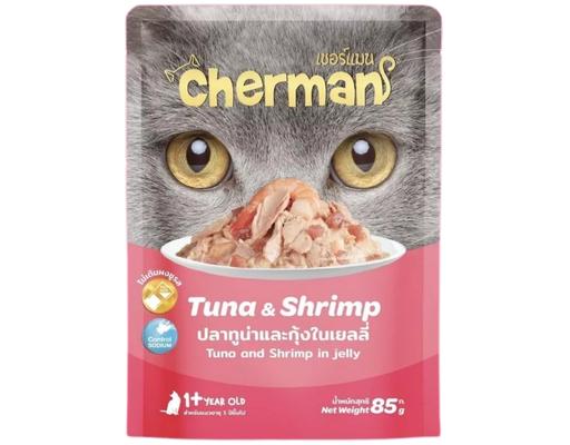 Pate Cho Mèo Từ 2 Tháng Tuổi Vị Tôm & Cá Ngừ 85g Cherman