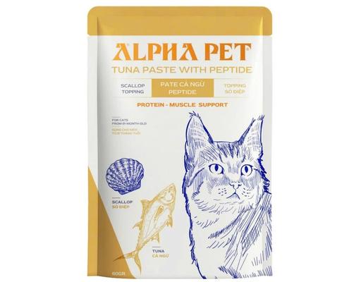 Pate Cho Mèo Topping Sò Điệp 60g Alpha Pet