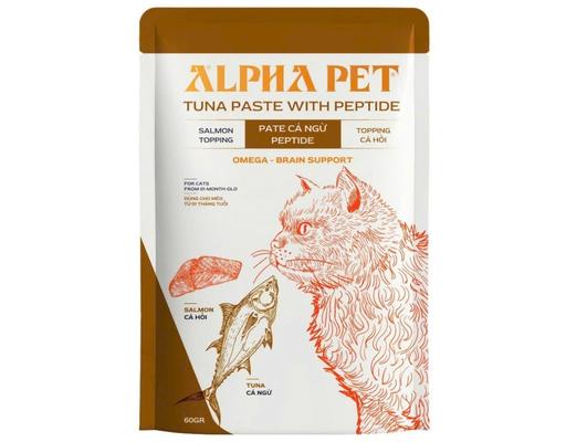 Pate Cho Mèo Topping Cá Hồi 60g Alpha Pet
