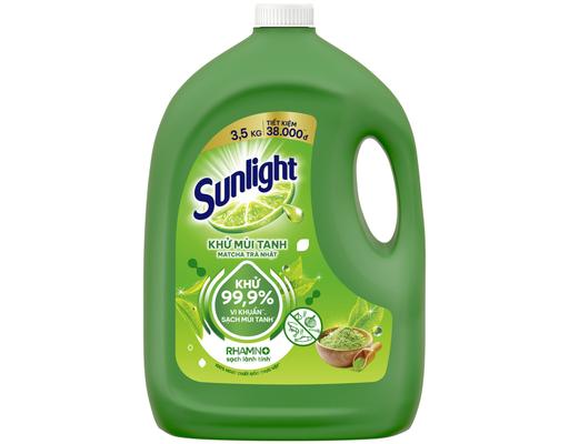 Nước Rửa Chén Bát Trà Xanh Khử Mùi Tanh 3.5kg Sunlight