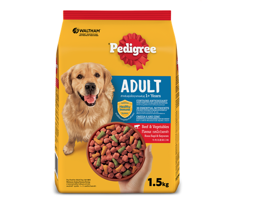 Thức Ăn Cho Chó Trưởng Thành Vị Bò & Rau Củ - 1.5kg Pedigree