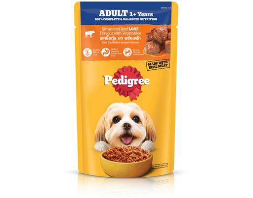 Thức Ăn Cho Chó Lớn Vị Bò Hầm Rau Củ 130g Pedigree