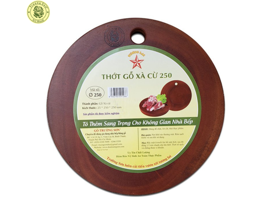 Thớt Gỗ Tròn Xà Cừ 25cm Dày 2.5cm Gỗ Trường Sơn