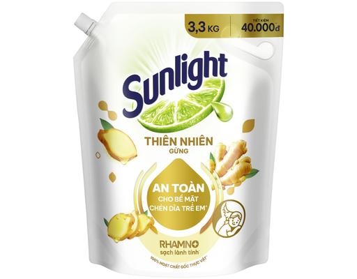 Nước Rửa Chén Thiên Nhiên Gừng - Túi 3.3kg Sunlight