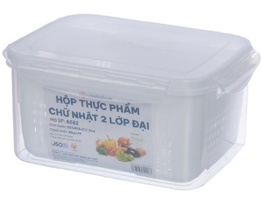 Hộp Thực Phẩm Chữ Nhật 2 Lớp Size L Biohome