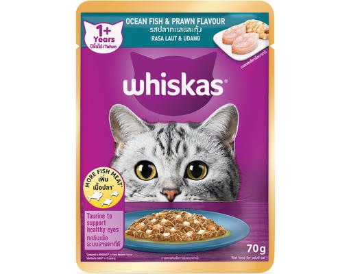 Pate Cho Mèo Trưởng Thành Dạng Jelly Vị Cá Biển & Tôm 70g Whiskas