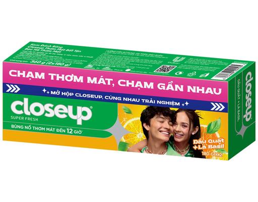 Bộ Đôi Kem Đánh Răng Dầu Quất & Lá Basil 180gx2 Closeup
