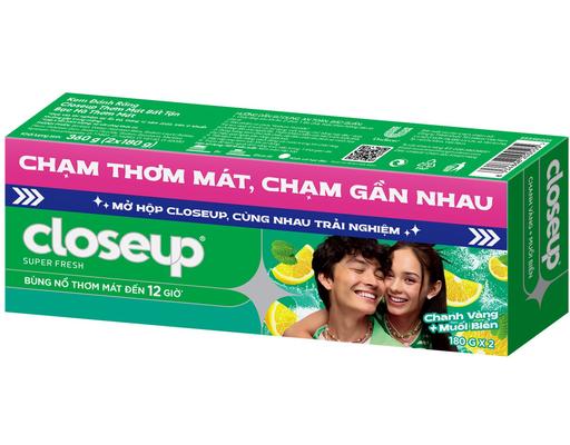 Bộ Đôi Kem Đánh Răng Chanh Vàng & Muối Biển 180gx2 Closeup