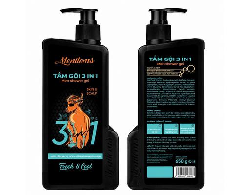 Tắm gội 3in1 Men Shower Gel - Fresh & Cool 650g Menitems