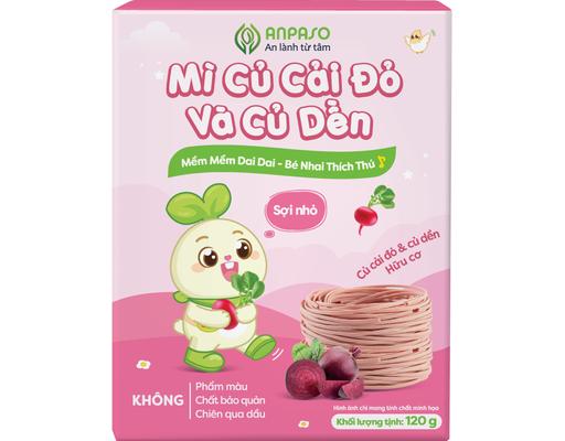 Mì Ăn Dặm Organic Vị Củ Cải Đỏ & Củ Dền 120g Anpaso