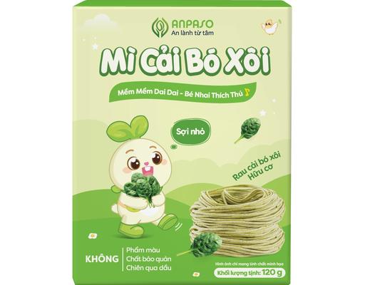 Mì Ăn Dặm Organic Vị Cải Bó Xôi 120g Anpaso