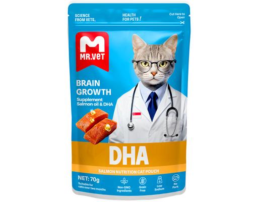 Pate Cho Mèo Vị Cá Hồi Khỏe Não, Sáng Mắt Và Mượt Lông Salmon 70g Mr. Vet