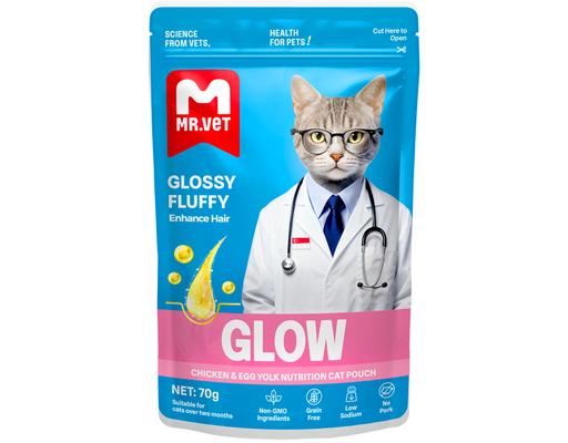 Pate Cho Mèo Vị Gà Lông Mượt Da Khỏe Glow 70g Mr. Vet