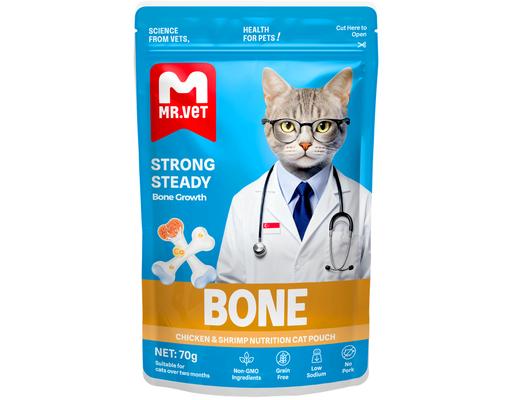 Pate Cho Mèo Vị Gà & Tôm Củng Cố Xương Chắc Khỏe Bone 70g Mr. Vet