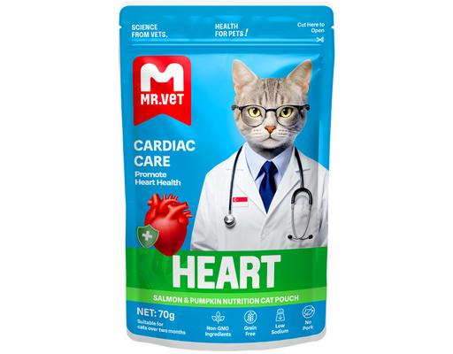 Pate Cho Mèo Vị Cá Hồi & Bí Đỏ Chăm Sóc Tim Mạch Heart 70g Mr. Vet