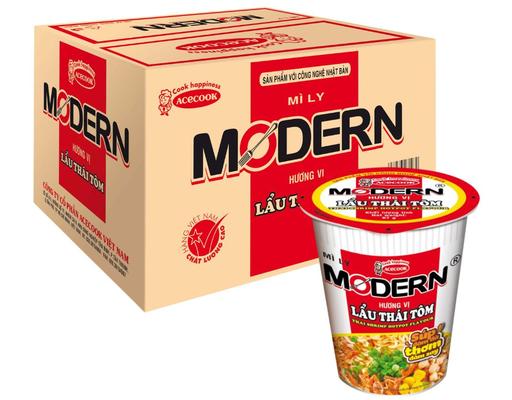 Thùng 24 Ly Mì Modern Vị Lẩu Thái Tôm 67g - 01062595 ACECOOK
