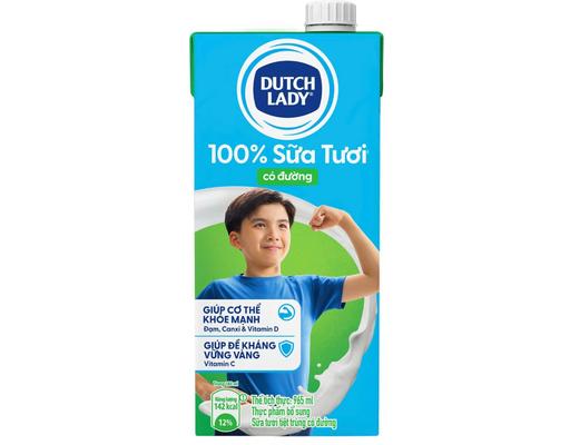 Sữa Tươi Tiệt Trùng Cô Gái Hà Lan Có Đường Hộp 965ml Dutch Lady