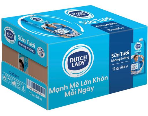 Thùng 12 Hộp Sữa Tươi Tiệt Trùng Dutch Lady Không Đường 965ml Dutch Lady