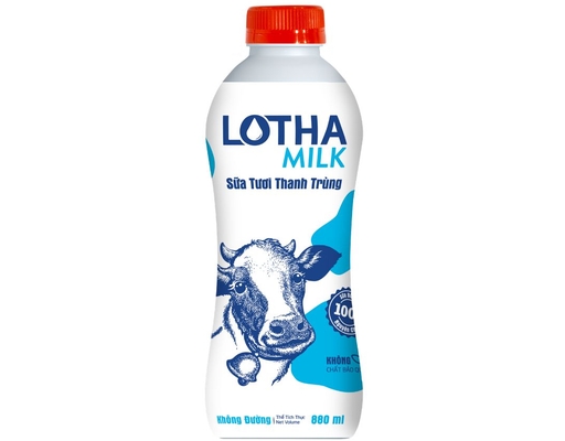 Sữa Thanh Trùng Không Đường 880ml Lothamilk