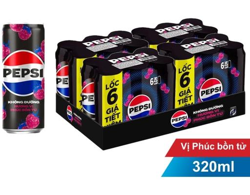 Thùng 24 Không Calo Vị Phúc Bồn Tử Lon 320ml Pepsi