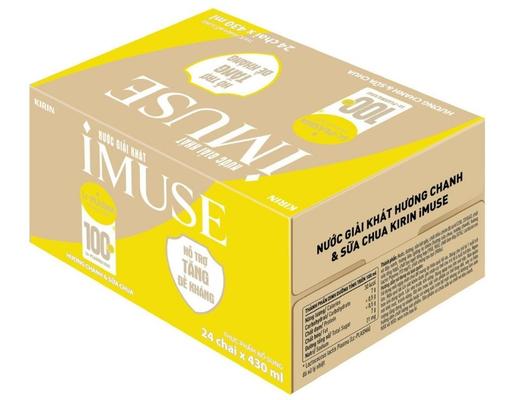 Thùng 24 Thức Uống Vị Sữa Chua&Chanh Imuse 430ml Kirin