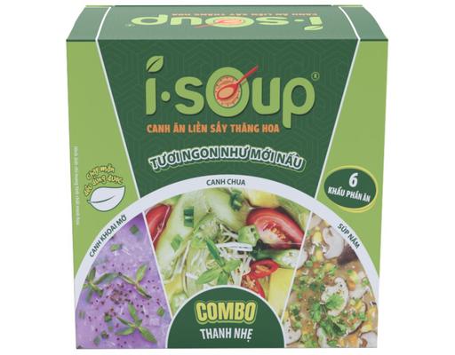 Canh Sấy Thăng Hoa Mix-Combo Vị Thanh Nhẹ 64g Isoup