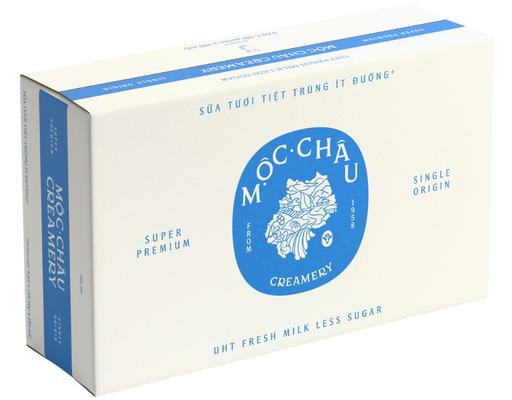 Thùng 48 Sữa Tươi Tiệt Trùng Mộc Châu Creamery Ít Đường 180ml Vinamilk