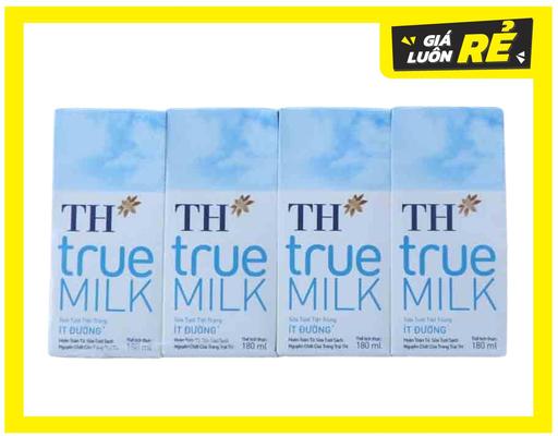 Lốc 4 Hộp Sữa Tươi Tiệt Trùng Ít Đường Th True Milk 180ml TH True Milk
