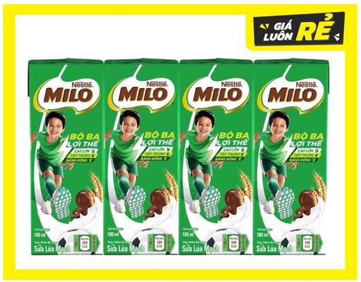 Lốc 8 Hộp Sữa Lúa Mạch Nestle Milo 180ml Nestlé