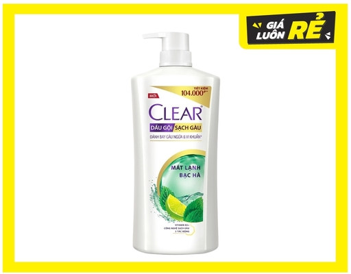 Dầu Gội Mát Lạnh Bạc Hà Sạch Gàu 880g Clear