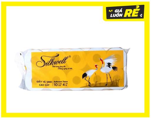Giấy Vệ Sinh Cao Cấp 4 Lớp 10 Cuộn Silkwell