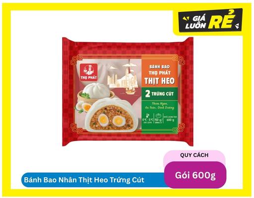 Bánh Bao Nhân Thịt Heo Trứng Cút 600g Thọ Phát