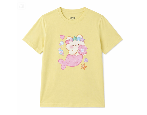 Áo Thun Bé Gái Nàng Tiên Cá Bé Nhỏ Màu Vàng L'orso