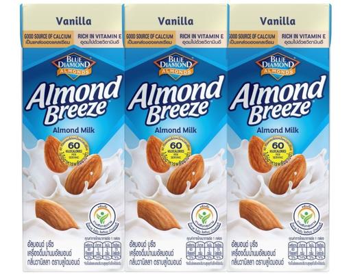 Lốc 3 Hộp Sữa Hạnh Nhân Almond Breeze Vị Vani 180ml Almond Breeze