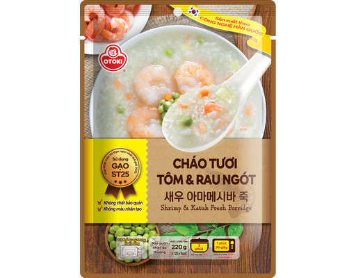 Cháo Tươi Tôm & Rau Ngót 220g Otoki