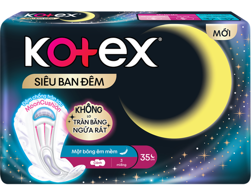 Băng Vệ Sinh Style Đêm Siêu Mỏng Cánh 35cm 3 Miếng Kotex