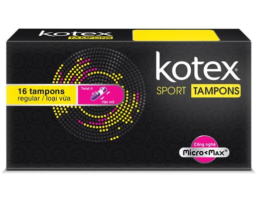 Tampon Loại Thường Regular 16/12 16 Miếng Kotex