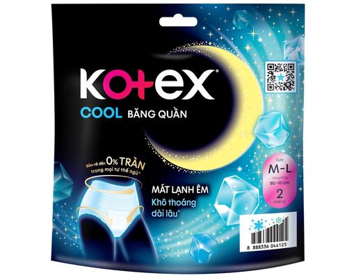 Băng Vệ Sinh Ban Đêm Dạng Quần Cool Mát Lạnh Size M-L 2 Miếng Kotex