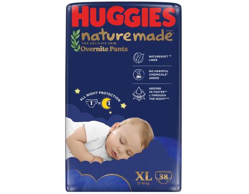 Tã Quần Ban Đêm Nature Made Size XL38 Cho Bé Từ 12-17kg 38 Miếng Huggies