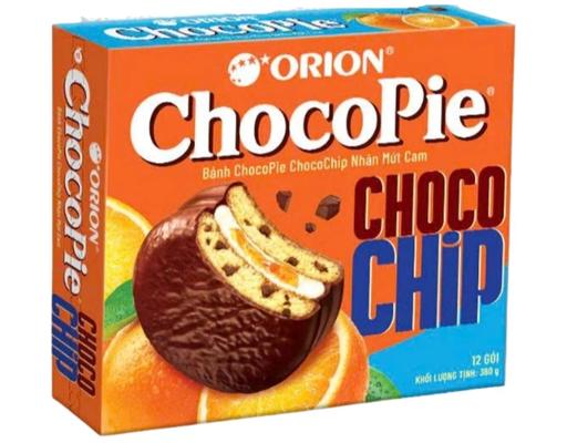 Hộp 12 Bánh Chocopie Vị Chocochip Mứt Cam 360g Orion