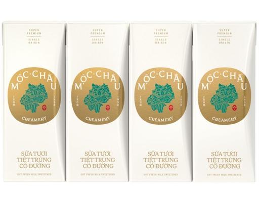 Lốc 4 Hộp Sữa Tươi Tiệt Trùng Mộc Châu Creamery Có Đường 180ml Vinamilk