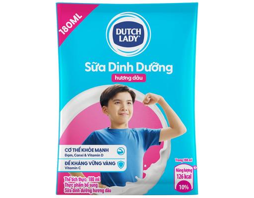 Sữa Tươi Tiệt Trùng Dutch Lady Cô Gái Hà Lan Hương Dâu Bịch 180ml Dutch Lady