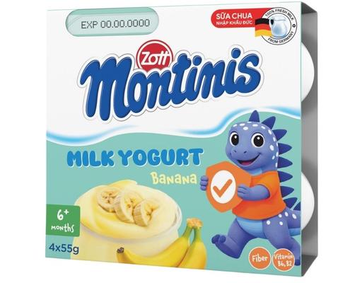 Sữa Chua Ăn Montinis Vị Chuối 55gx4 Zott