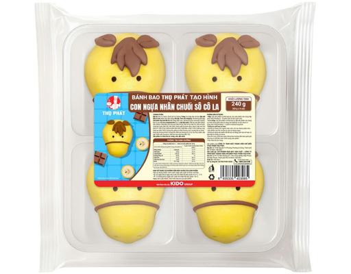 Bánh Bao Tạo Hình Con Ngựa Nhân Chuối Socola 240g (60X4) Thọ Phát