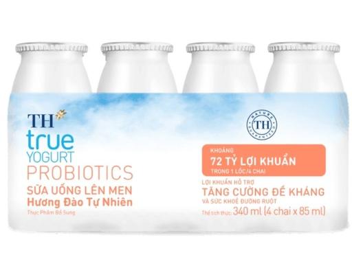 Sữa Uống Lên Men Hương Đào Tự Nhiên 85mlx4 TH True Yogurt Probiotics